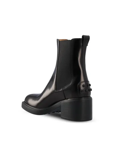 Tod's 60mm Leather Chelsea Boots In Black