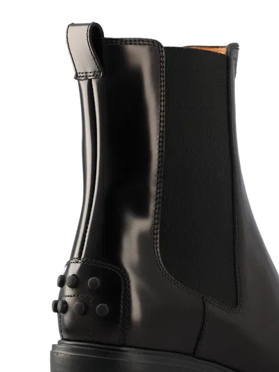 Tod's 60mm Leather Chelsea Boots In Black