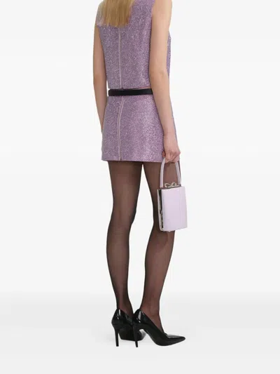 Self-portrait Top With Rhinestone In Purple