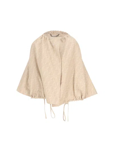 Fendi Women Ff Cotton And Linen Jacket In Neutral