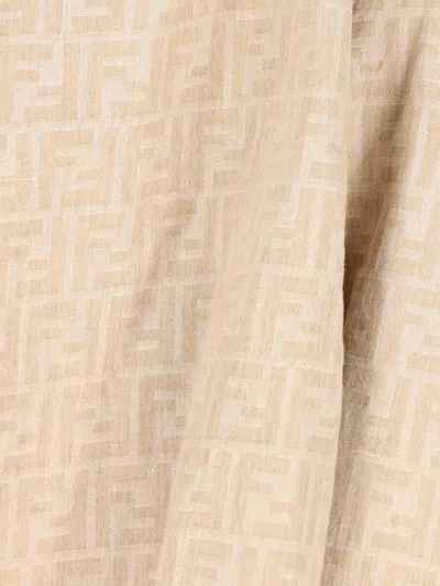Fendi Women Ff Cotton And Linen Jacket In Neutral