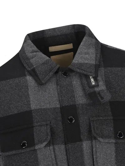 Woolrich Checked Italian Wool Blend Alaskan Padded Overshirt In Multi