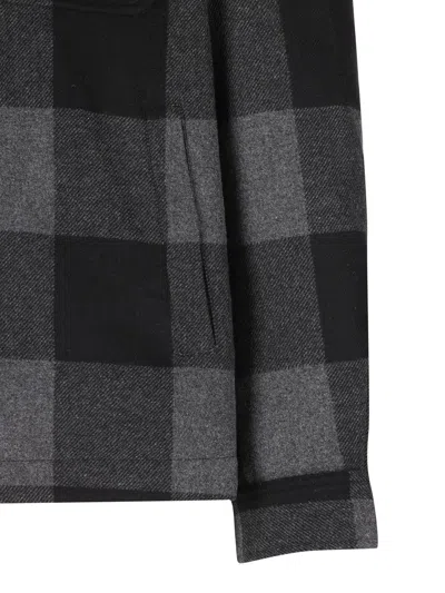 Woolrich Checked Italian Wool Blend Alaskan Padded Overshirt In Multi