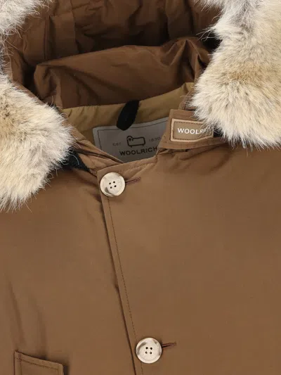 Woolrich Hooded Down Jacket In Gray