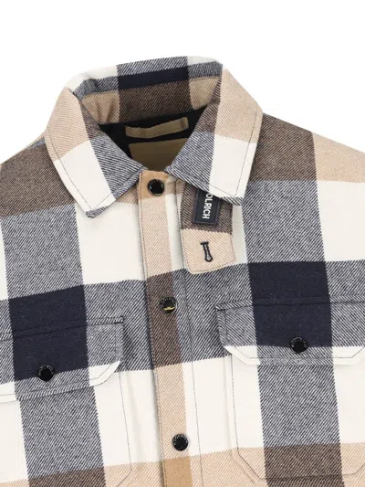 Woolrich Checked Wool Blend Shirt Jacket With Chest Pockets In Multi