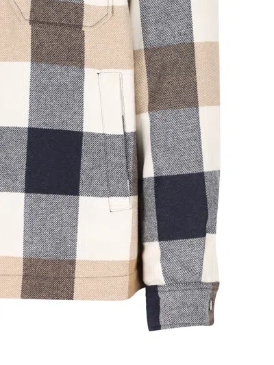 Woolrich Checked Wool Blend Shirt Jacket With Chest Pockets In Multi