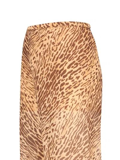 Zimmermann Mid-rise Tan Leopard Cotton Cascadian Bias Pants In Animal Print