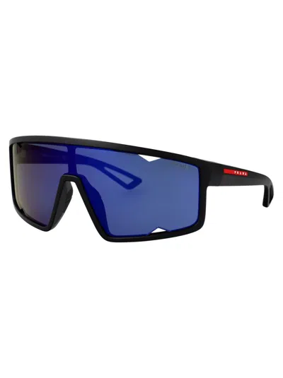 Prada Linea Rossa Matte Black Injectate Sunglasses In Black
