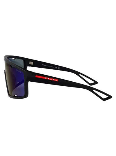 Prada Linea Rossa Matte Black Injectate Sunglasses In Black