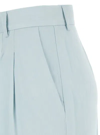 The Andamane Light Blue Straight Pants With Pinces  In Line Blend Woman