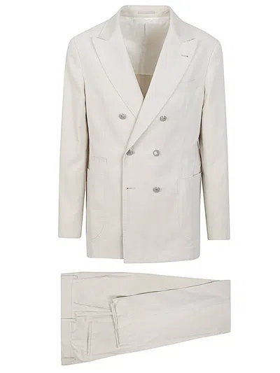 Brunello Cucinelli Ribbed Pattern Double-breasted Suit
