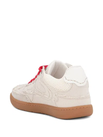 Ganni 08 Canvas Raw Edge Sneakers Parchment In Neutral