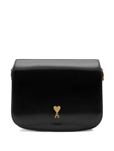 Ami Alexandre Mattiussi Leather Shoulder Bag With Logo Monogram