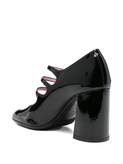 Carel Paris Triple Buckle Strap Block Heel Pumps In Black