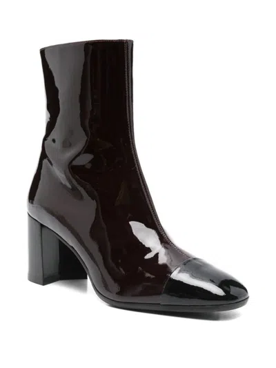Carel Paris Esprit Patent Leather Ankle Boots In Brown