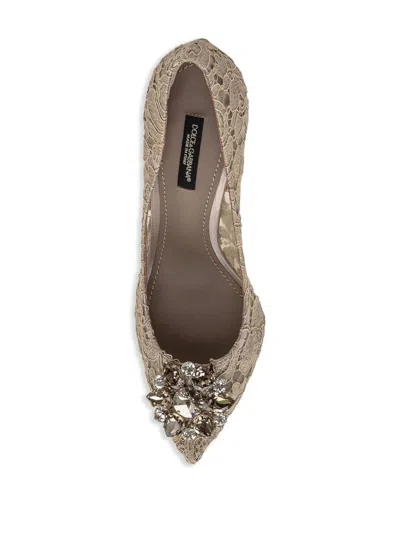 Dolce & Gabbana With Heel Beige In Gold