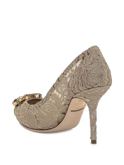 Dolce & Gabbana With Heel Beige In Gold