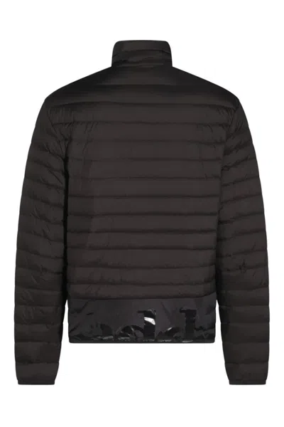 Add Quilted Black Jacket With High Collar In Black