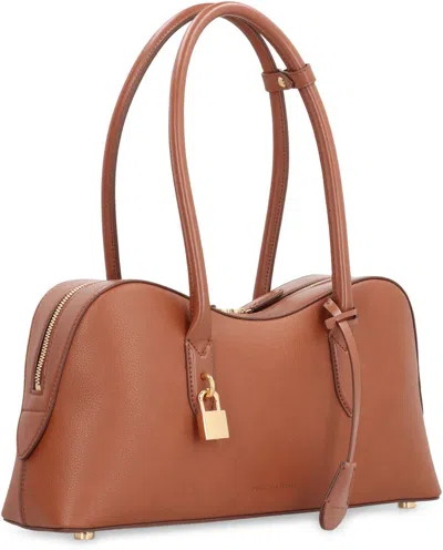 Stella Mccartney Camel Synthetic Leather Ryder Medium Shoulder Bag In Brown