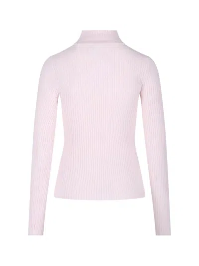 Courrèges Logo Turtleneck Sweater In Pink