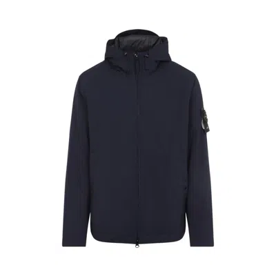 Stone Island Soft Shell Padded Jacket With Waterproof And Windproof Membrane In Blue