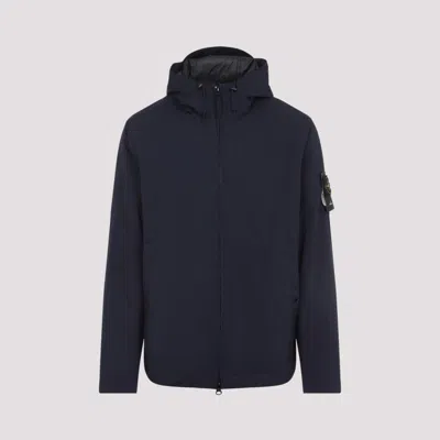 Stone Island Soft Shell Padded Jacket With Waterproof And Windproof Membrane In Blue
