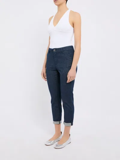 Cigala's Tapered Blue Jeans With Rolled Cuff