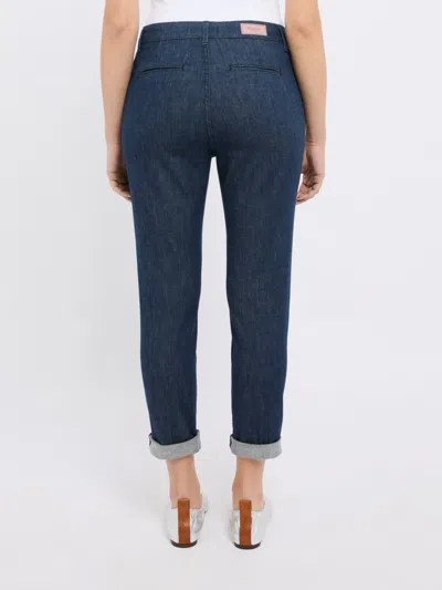 Cigala's Tapered Blue Jeans With Rolled Cuff