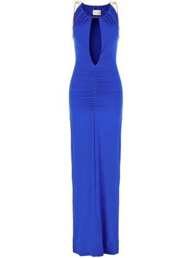 Danamè Electric Blue Stretch Nylon Dress In Blue