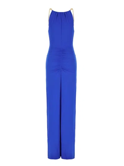 Danamè Electric Blue Stretch Nylon Dress In Blue