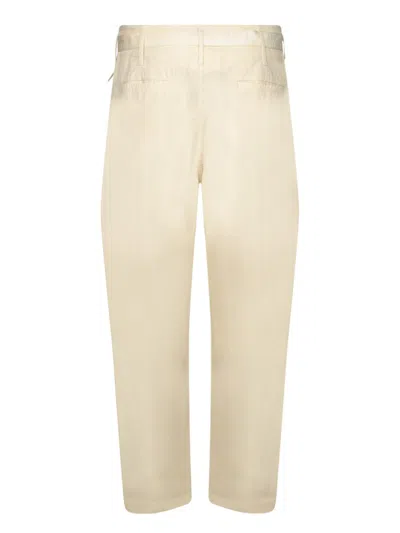 Lemaire High-waisted Beige Trousers With Tailored Structure In Neutral