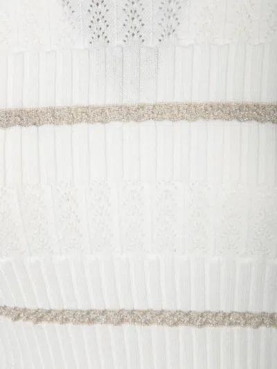 Pinko Textured Knit White Sweater In White