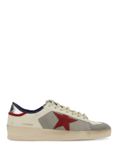 Golden Goose Stardan Leather And Net Upper Suede Toe And Star Laminated Heel Sneakers White