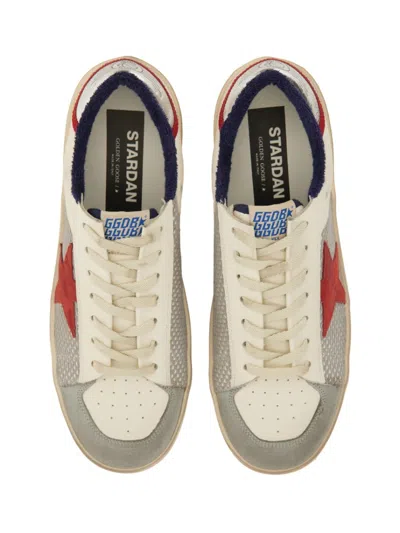Golden Goose Stardan Leather And Net Upper Suede Toe And Star Laminated Heel Sneakers White