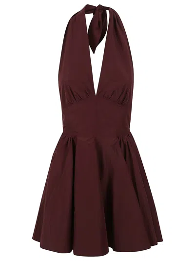 The Andamane Halter Neck Flared Skirt Pleated Mini Dress