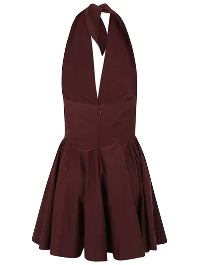 The Andamane Halter Neck Flared Skirt Pleated Mini Dress