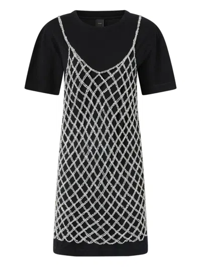 Pinko Black Cotton T-shirt Dress