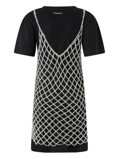 Pinko Black Cotton T-shirt Dress