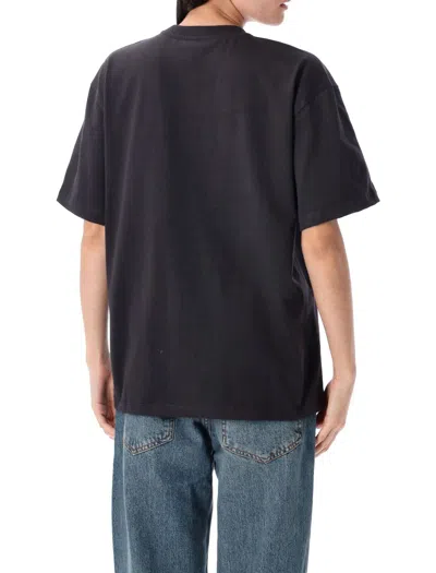 Ganni Embroidered Oversized T In Black