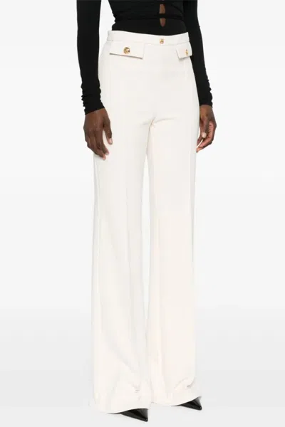 Elisabetta Franchi Flared Trousers With High Waist In White