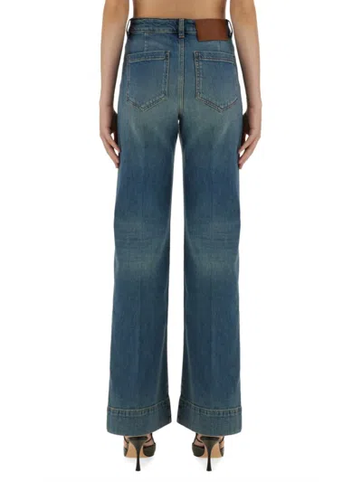 Victoria Beckham Wide-leg Jeans With Contrast Stitching And Pockets