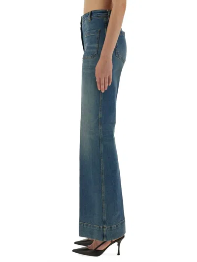 Victoria Beckham Wide-leg Jeans With Contrast Stitching And Pockets