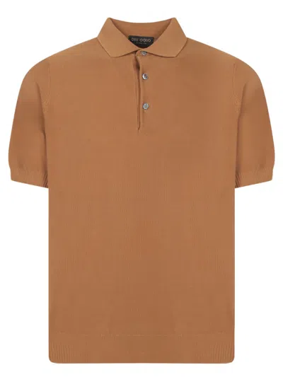 Dell'oglio Brown Polo With Classic Collar In Brown