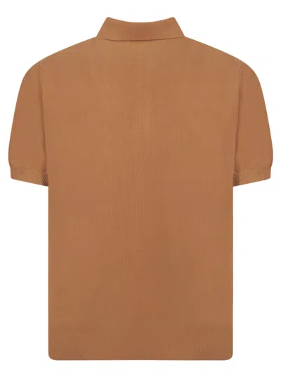 Dell'oglio Brown Polo With Classic Collar In Brown