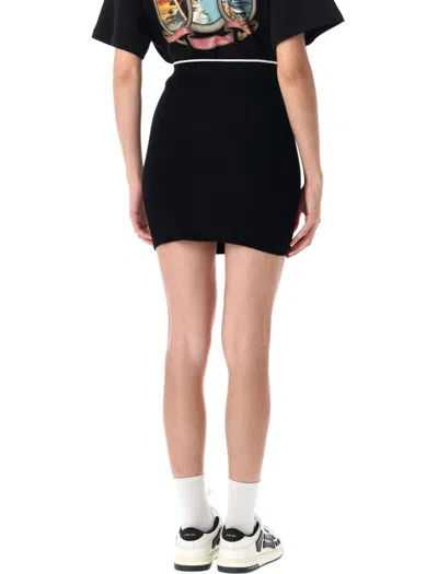 Amiri Ma Mini Skirt Knit Rib In Black