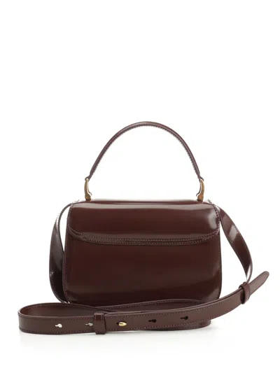Ami Alexandre Mattiussi Bordeaux Handbag With Adc Patch On The Front And Adjustable And Removable Shoulder Strap