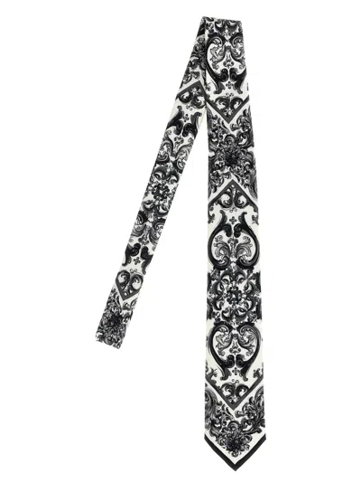 Dolce & Gabbana Maiolica Print Tie In Black