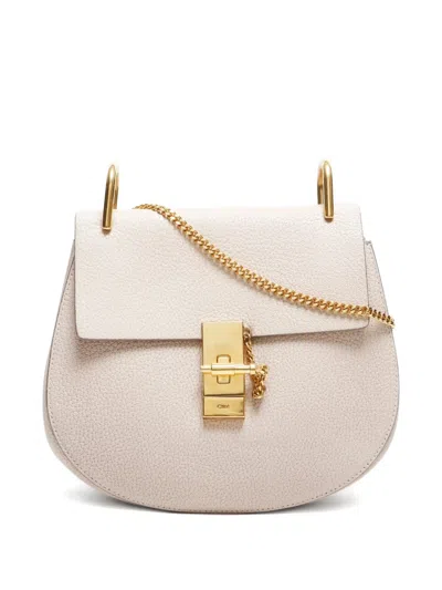 Pre-owned Chloé 2000-2020s Drew Leather Chain Cross Body Bag In Neutral