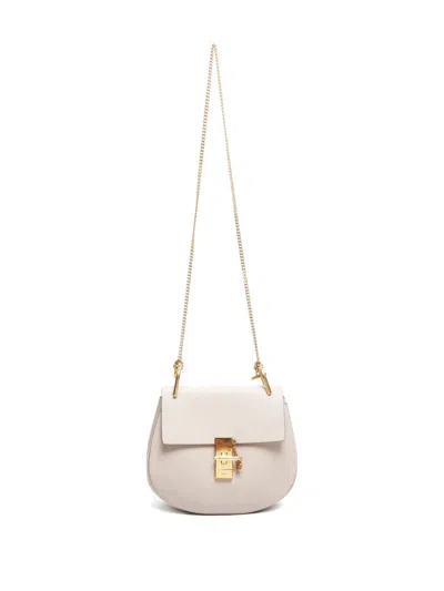 Pre-owned Chloé 2000-2020s Drew Leather Chain Cross Body Bag In Neutral