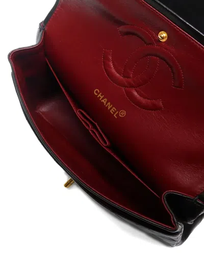 Pre-owned Chanel 1994-1996 Douple Flap Shoulder Bag In Black